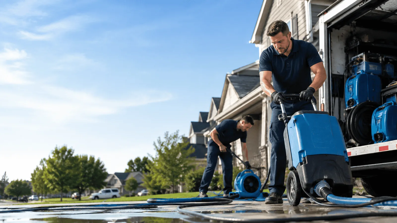Burst Pipe Damage Cleanup being performed in Gilbertsville, NY